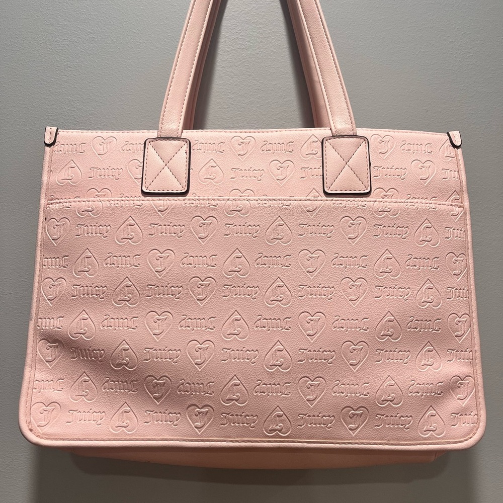 Juicy Couture Pink Structured Tote with‎ Metallic Stripe - Picture 4 of 12